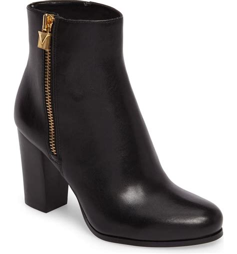 michael michael kors margaret leather stacked heel booties|Michael Kors boots high heel.